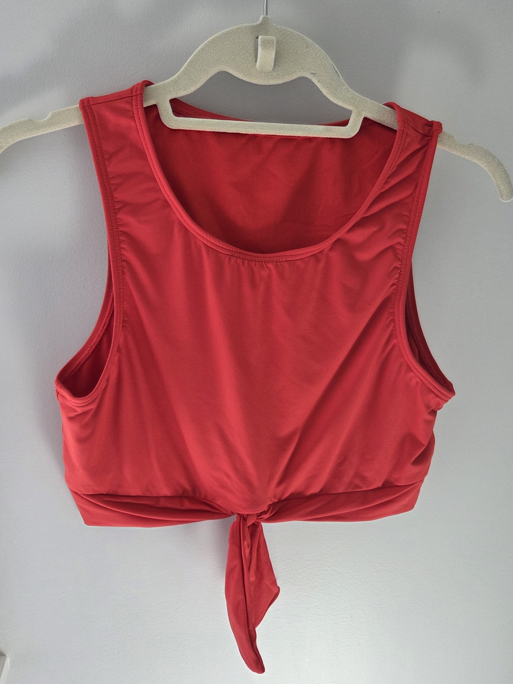 Vince Camuto Swim Tie Cropped Bikini Top Poppy Red - Size Large